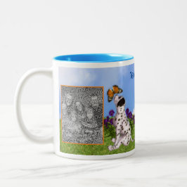 Dalmatiner Schmetterlingsbilder hinzufügen Foto hi Zweifarbige Tasse