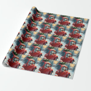 Dalmatiner-Schneefahrt zu Weihnachten Geschenkpapier
