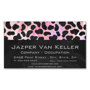 Dalmatiner Schwarz/Rosa Magnetische Visitenkarte