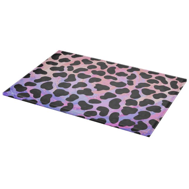 Dalmatiner Schwarz/Rosa Schneidebrett (Ecke)