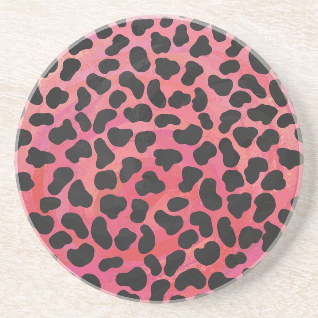 Dalmatiner Schwarz/Rot Getränkeuntersetzer (Vorne)