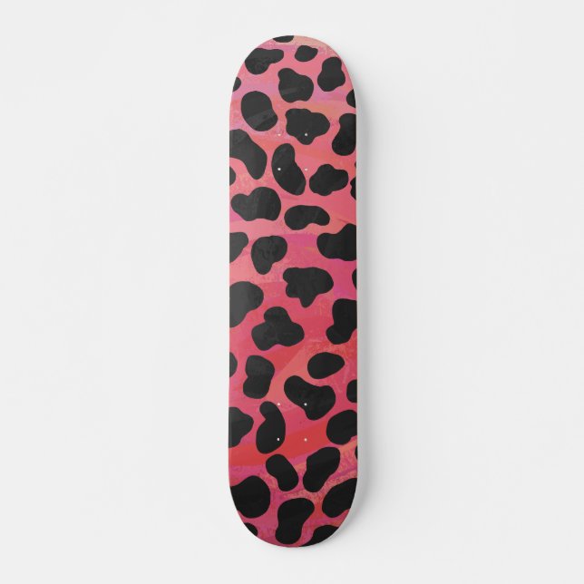 Dalmatiner Schwarz/Rot Skateboard (Vorne)