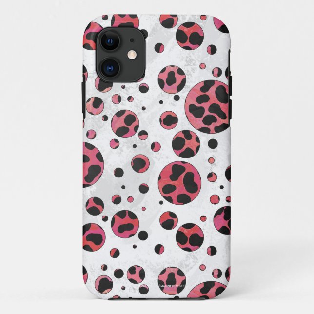 Dalmatiner Schwarz und Rot mit Polka Dots Case-Mate iPhone Hülle (Rückseite)