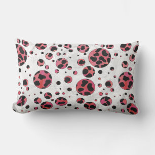 Dalmatiner Schwarz und Rot mit Polka Dots Lendenkissen