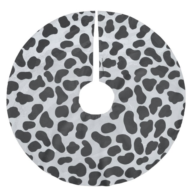 Dalmatiner Schwarz/Weiß Polyester Weihnachtsbaumdecke (Vorderseite)