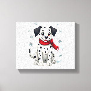 Dalmatiner Snowy Fun Hund Leinwanddruck