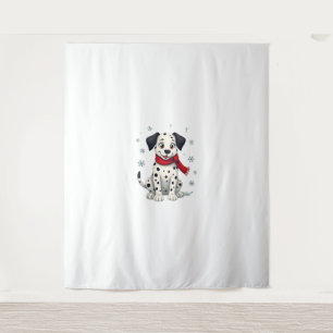 Dalmatiner Snowy Fun Hund Wandteppich