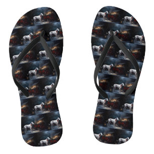 Dalmatiner Snowy Sleigh Weihnachtsdekor Flip Flops