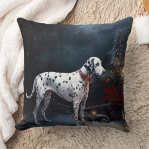 Dalmatiner Snowy Sleigh Weihnachtsdekor Kissen