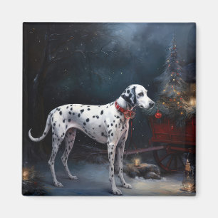 Dalmatiner Snowy Sleigh Weihnachtsdekor Magnet