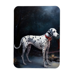 Dalmatiner Snowy Sleigh Weihnachtsdekor Magnet