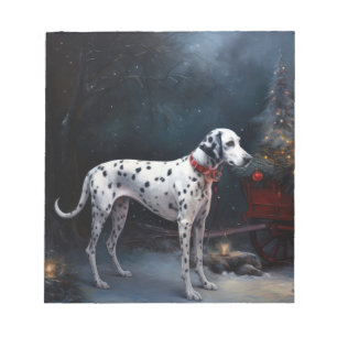 Dalmatiner Snowy Sleigh Weihnachtsdekor Notizblock