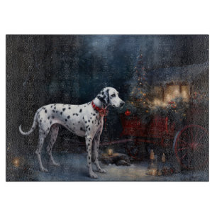 Dalmatiner Snowy Sleigh Weihnachtsdekor Schneidebrett