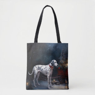 Dalmatiner Snowy Sleigh Weihnachtsdekor Tasche