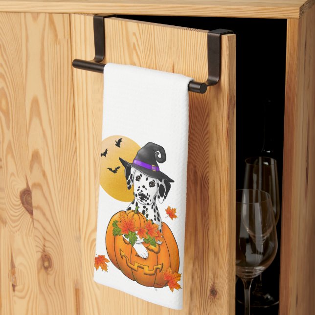 Dalmatiner Spooky Halloween Geschirrtuch (Drittel gefaltet)