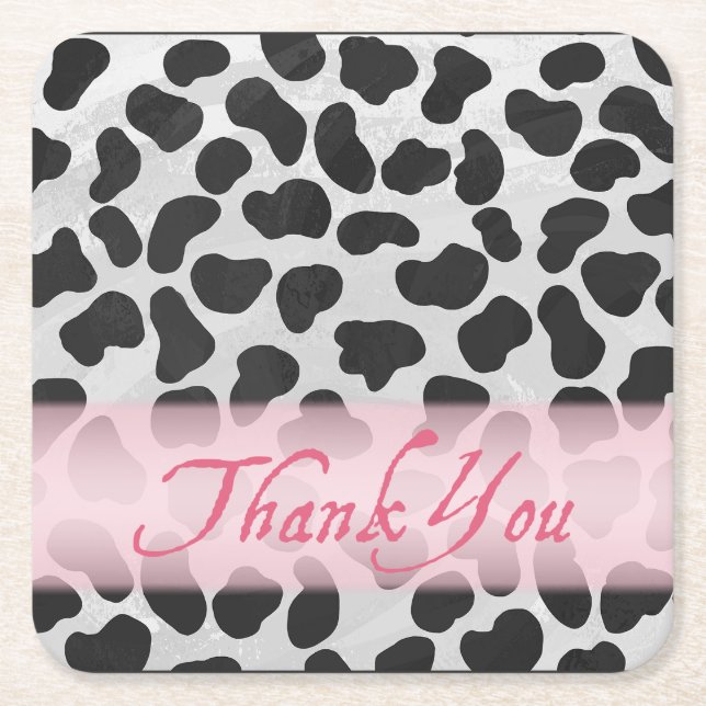 Dalmatiner Spot Pattern Pink Vielen Dank Rechteckiger Pappuntersetzer (Vorderseite)