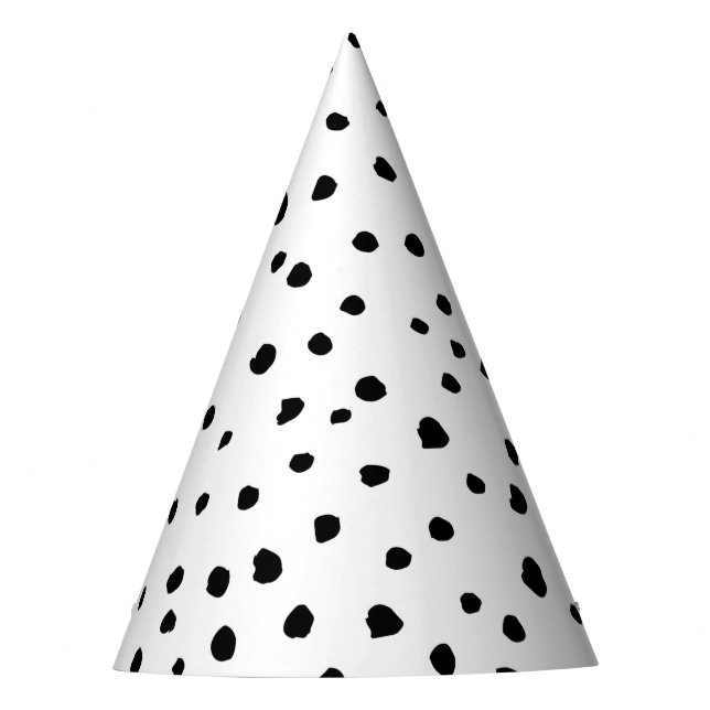 Dalmatiner-Spots, Dalmatiner-Punkte, Schwarz und W Partyhütchen (Vorderseite)