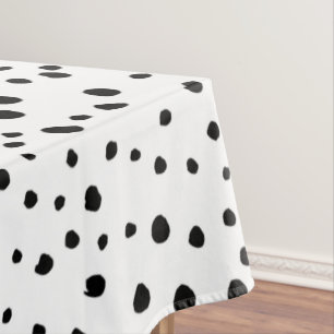 Dalmatiner-Spots, Dalmatiner-Punkte, Schwarz und W Tischdecke
