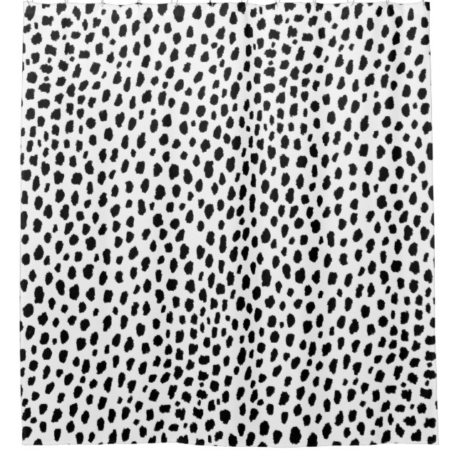 Dalmatiner-Spots (schwarz/weiß) Duschvorhang (Vorderseite)
