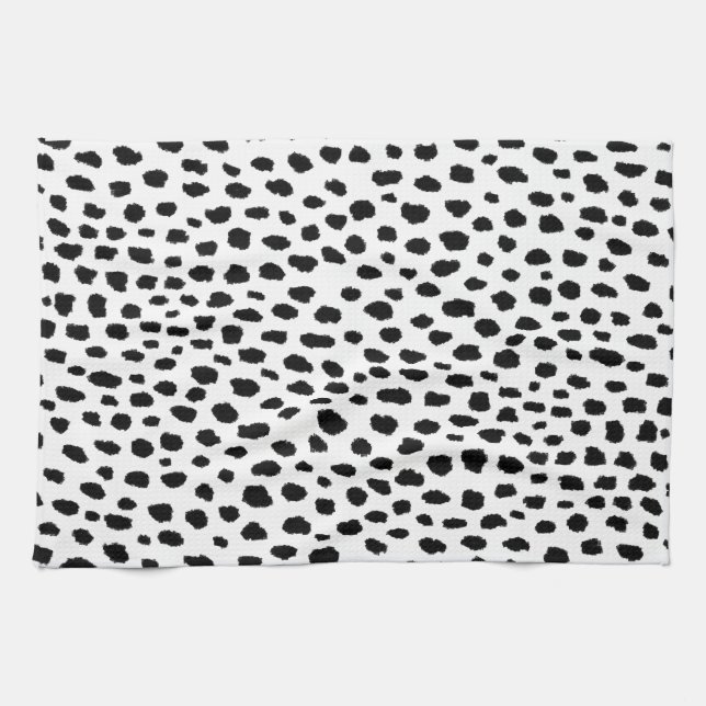 Dalmatiner-Spots (schwarz/weiß) Geschirrtuch (Horizontal)
