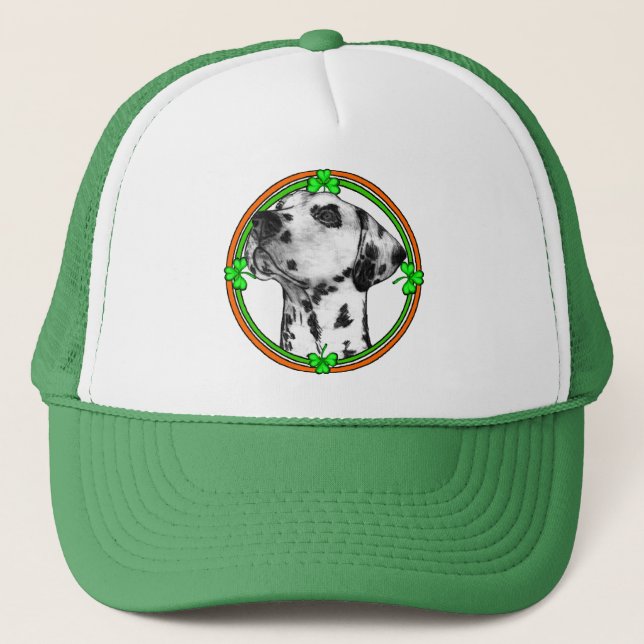 Dalmatiner St Patricks Day Truckerkappe (Vorderseite)