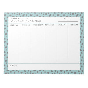 Dalmatiner Turquoise Weekekly Planner Notepad Notizblock