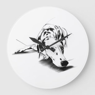 Dalmatiner-Uhr - Hundekunst Große Wanduhr