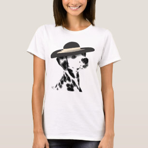 Dalmatiner und geströmter schwarzer Hut T-Shirt