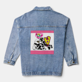 Dalmatiner-Valentinfarbe Jeansjacke