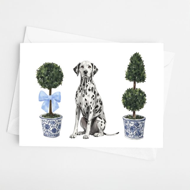 Dalmatiner Watercolor Hund Welpe Chinoiserie Karte (Von Creator hochgeladen)