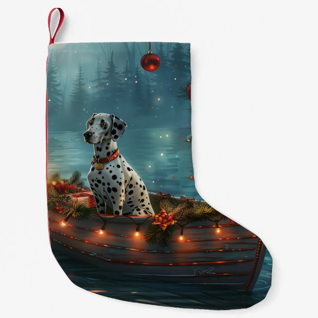 Dalmatiner Weihnachten Feierliche Reise Kleiner Weihnachtsstrumpf (Vorderseite)