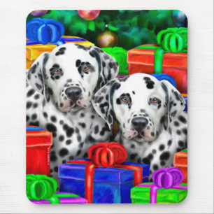 Dalmatiner Weihnachten Offene Geschenke Mousepad