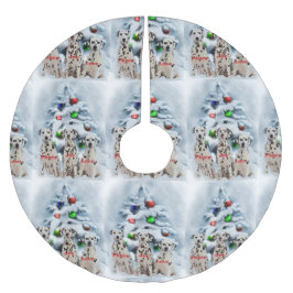 Dalmatiner Weihnachten Polyester Weihnachtsbaumdecke