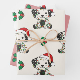 Dalmatiner Weihnachten Wintertiere Urlaub Hund Geschenkpapier Set