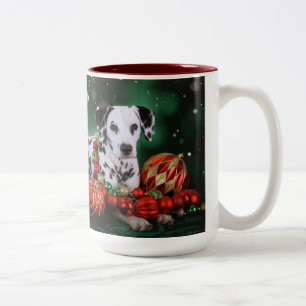 Dalmatiner Weihnachts-Tasse Zweifarbige Tasse