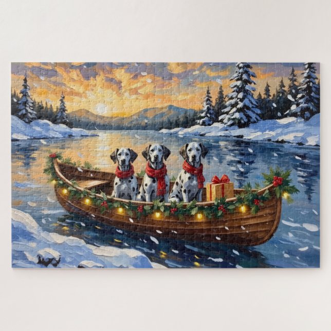 Dalmatiner Weihnachtsboot-Feiertag (Horizontal)