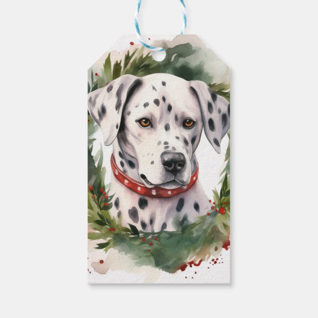 Dalmatiner Weihnachtsfest Geschenkanhänger (Rückseite)