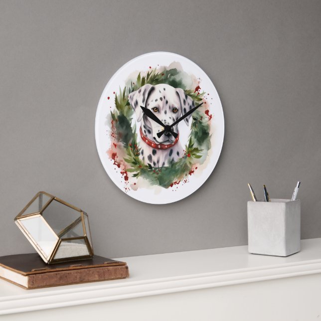 Dalmatiner Weihnachtsfest Große Wanduhr (Büro)