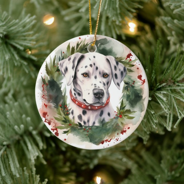 Dalmatiner Weihnachtsfest Keramik Ornament (Baum)