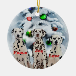Dalmatiner-Weihnachtsgeschenk-Verzierungen Keramik Ornament