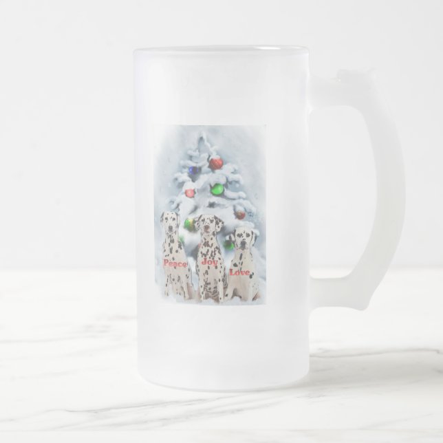 Dalmatiner Weihnachtsgeschenke Mattglas Bierglas (Rechts)