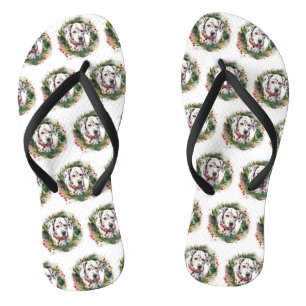 Dalmatiner-Weihnachtskranz Festiver Hund Flip Flops