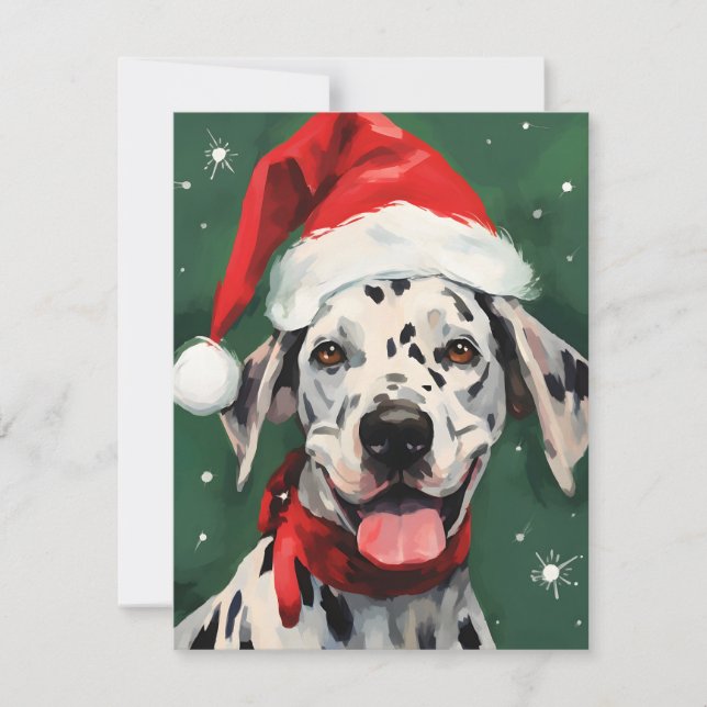 Dalmatiner Weihnachtsmalerei Feiertagskarte (Vorderseite)