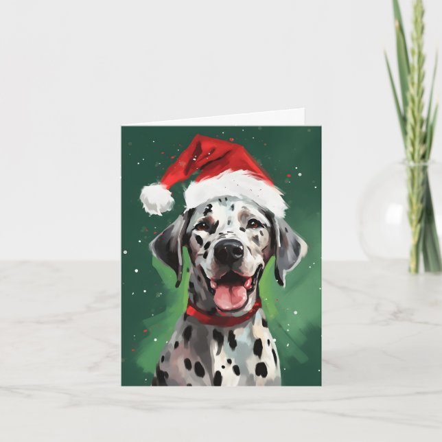 Dalmatiner Weihnachtsmalerei Karte (Vorderseite)