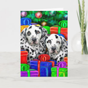 Dalmatiner-Weihnachtsoffene Geschenke Feiertagskarte