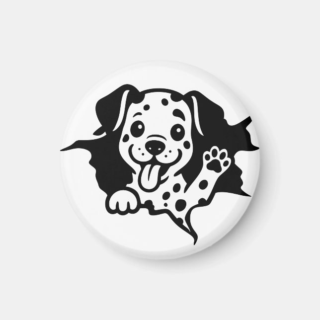 Dalmatiner, Welpe, Cartoon Magnet (Vorne)