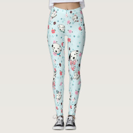 Dalmatiner Welpe floral - hellblau Leggings