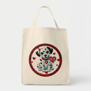 Dalmatiner Welpe Grocertasche - Sei mein Valentin Tragetasche
