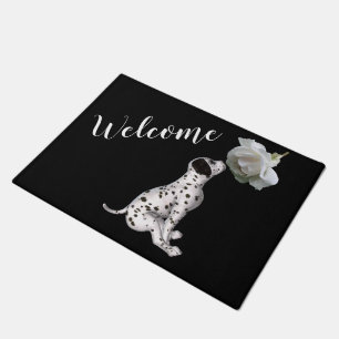 Dalmatiner Welpe und Rose Doormat Fußmatte