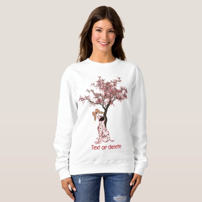 Dalmatiner Welpe und Schmetterling Personalisiert Sweatshirt (Vorne ganz)
